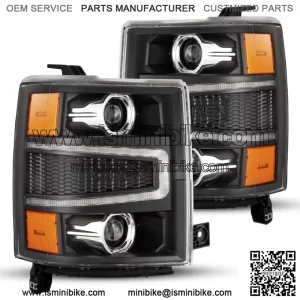 Projector Headlights AlphaRex PRO For 14-15 Chevy Silverado Black Housing