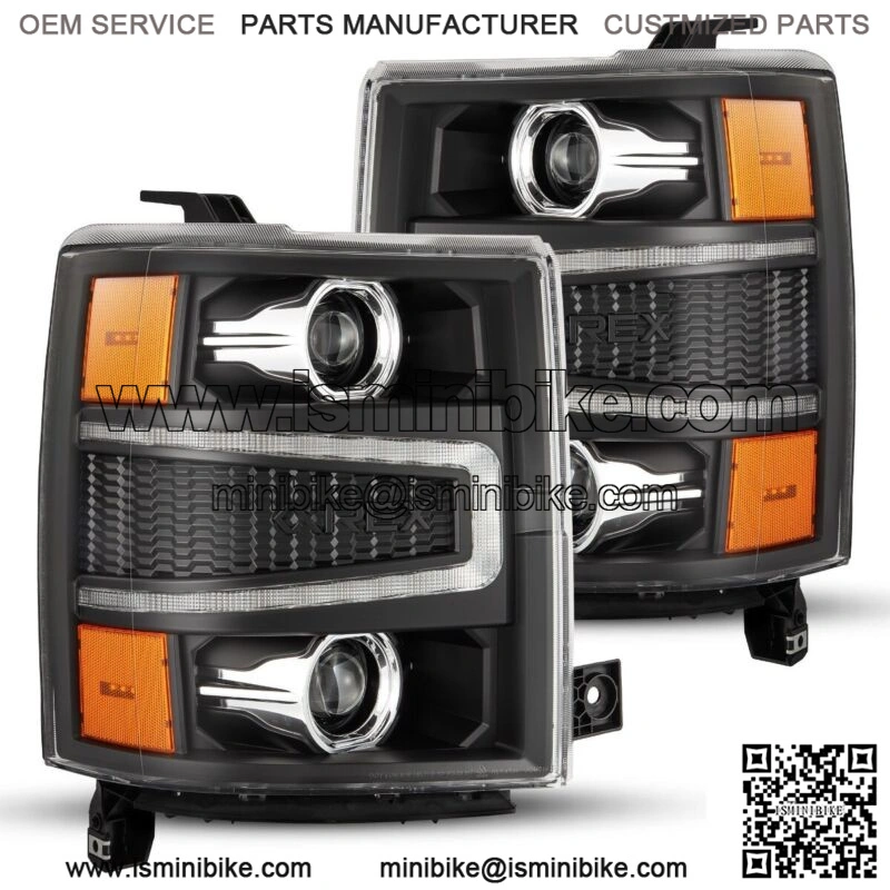 Projector Headlights AlphaRex PRO For 14-15 Chevy Silverado Black Housing