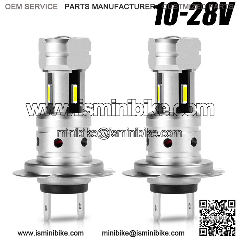 2x H7 LED Motorcycle Headlight Bulb 6000K White Hi/Lo Fog Light Conversion Kit