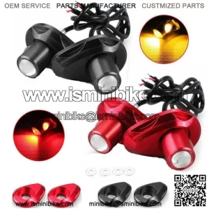 4X Mini LED Motorcycle Turn Signal Indicator License Plate Brake Light Amber Red