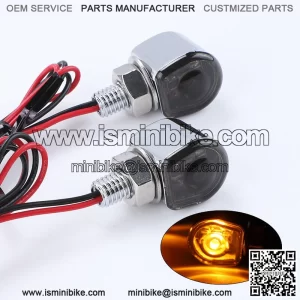 2x Mini LED Motorcycle Turn Signal Motorbike Amber Indicators Blinkers Light 12V