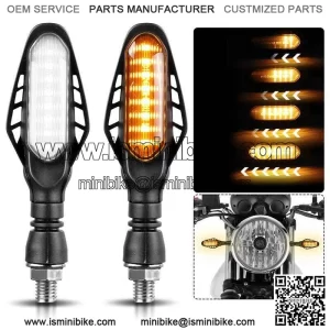 Motorcycle LED Turn Signal Indicator Light Flowing Water Lamp For Honda Yamaha