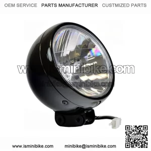 12 Volt Black Headlight Assembly for the Baja MB200 & Massimo MB200 Mini Bikes