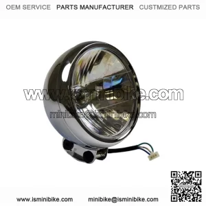 12 Volt Chrome Metal Headlight Assembly for the Baja Mini Bike MB200 with 3 Wires (MB200-149)