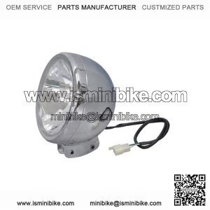 Chrome Headlight Assembly with 2 Wires for the Baja Mini Bike MB165 (Baja Heat, Mini Baja, Baja Warrior)