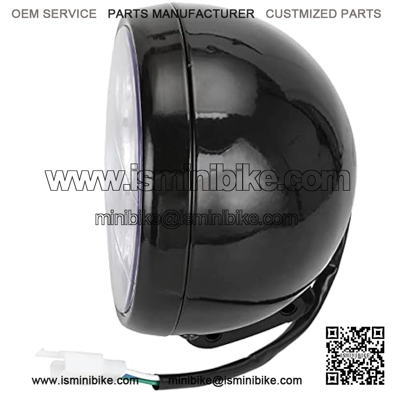 Motocycle 12V 35W Headlight with Mounting Bolts for 196cc 200cc Baja Warrior Massimo Trailmaster MB200 MB165 Hensim Motorsports Mini Bike Head Light Assembly Parts Black - Image 2