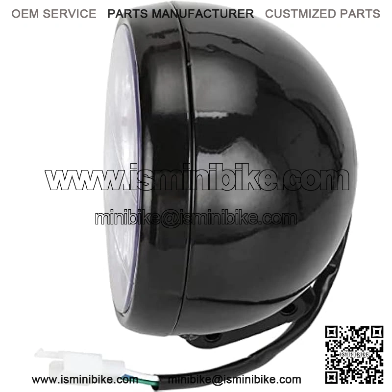Motocycle 12V 35W Headlight Head Light Assembly with Hardware for 196cc Baja Warrior 200cc Massimo MB200 Trailmaster MB200 MB165 Hensim Motorsports Mini Bike Parts Black - Image 2