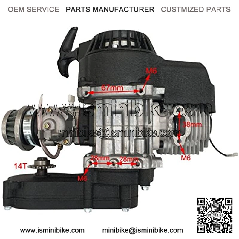 2-Stroke Engine Motor Gear Box for 47cc 49cc 50cc Mini Pocket Gas G-Scooter ATV Quad Bicycle Dirt Pit Bikes - Image 5