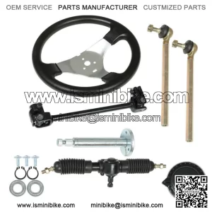 Steering Wheel Steel Kit Gear Rack Pinion Adjustable Shaft Set 110cc Go Kart ATV