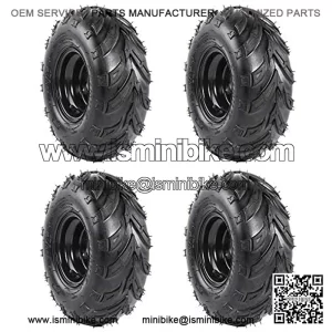 Pack of Four 145/70-6 Tires Wheels ATV Go-Kart Mini Bike Lawn Tubeless Tires