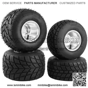Go Kart Wheels Go Kart Rain Tires Set of 4 Rim & Tyre Set 3 holes Buggy