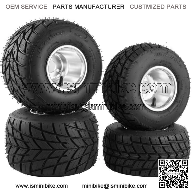 Go Kart Wheels Go Kart Rain Tires Set of 4 Rim & Tyre Set 3 holes Buggy