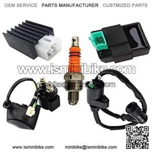 Ignition Coil CDI Solenoid Relay Rectifier Regulator Kit for 50cc 70cc 90cc 110cc 125cc ATV Dirt Bike and Go Kart Scooter