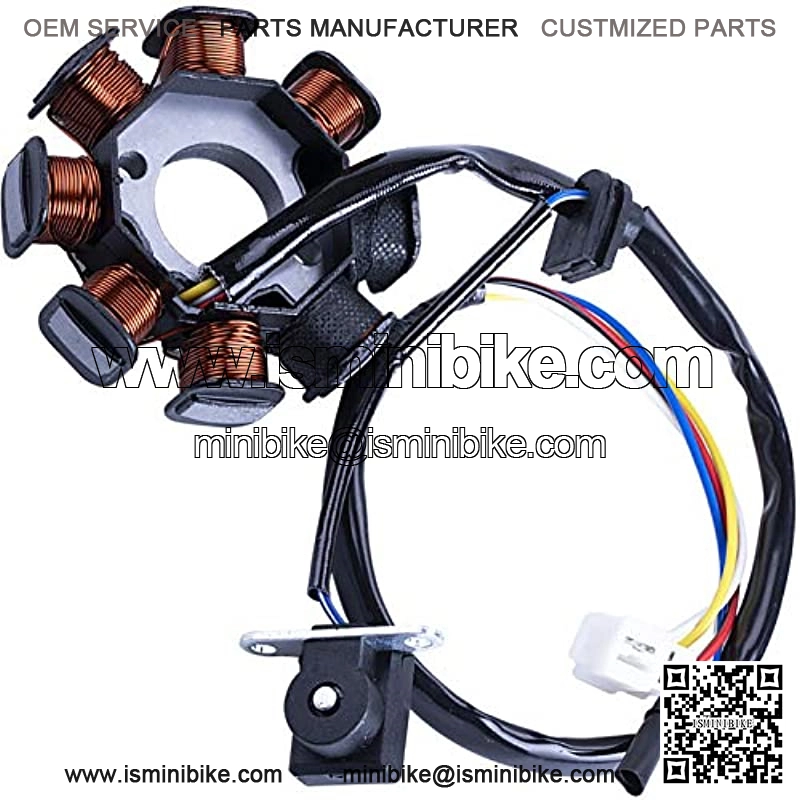 Ignition Stator Magneto AC 8 Pole 4 Wire Coil For GY6 49cc 50cc 80cc 125cc 150cc 139QMB 147QMD 152QMI 157QMJ Engine Scooter Moped ATV Sunl Roketa Dune Buggy Go Kart - Image 2