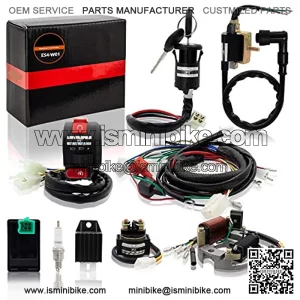 ES4-W01 Complete Electrics Stator Ignition Coil CDI Wiring Harness for 4 Stroke ATV KLX 50cc 70cc 110cc 125cc Quad Bike Buggy Go Kart Pit Dirt Bikes