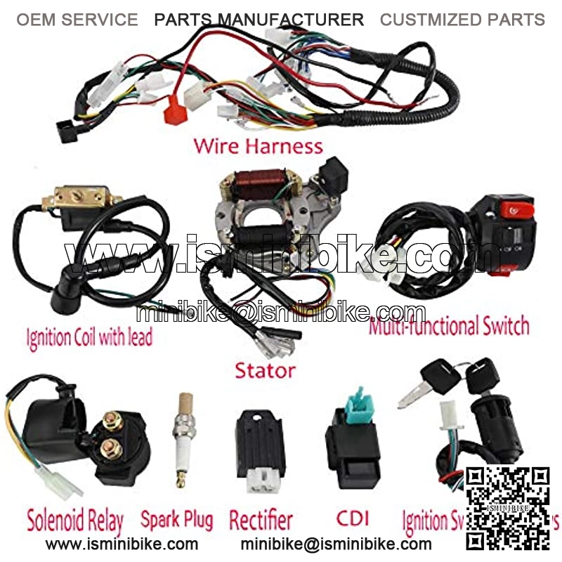 Complete Electrics Wiring Harness Kit, Stator Coil CDI Wiring Loom Kit for 4 Stroke ATV KLX 50cc 70cc 110cc 125cc Pack of 9 - Image 3
