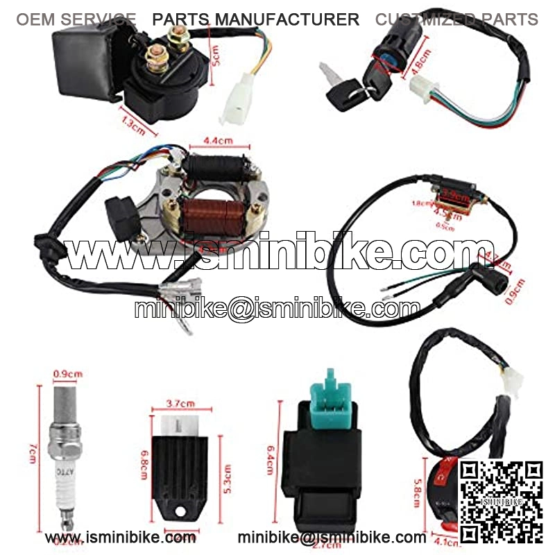 Complete Electrics Wiring Harness Kit, Stator Coil CDI Wiring Loom Kit for 4 Stroke ATV KLX 50cc 70cc 110cc 125cc Pack of 9 - Image 4