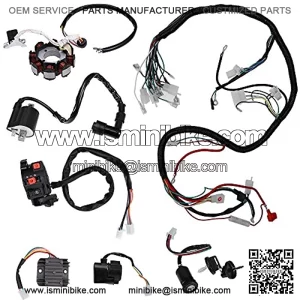 Complete Electric Wiring Harness Kit Wire Loom Electrics Stator Coil CDI For ATV QUAD 4 Four Wheelers 150CC 200CC 250CC Go Kart Dirt Pit Bikes Buggy ATV Scooter