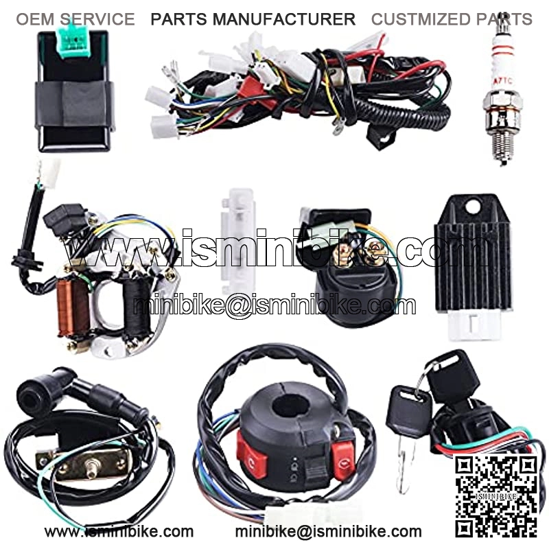 Complete Electrics Wiring Harness Stator Coil CDI Solenoid Relay Spark Plug For 4 wheelers Stroke ATV ??50cc 70cc 110cc 125cc?? Pit Quad Dirt Bike taotao Go Kart By AUTOMOTIVE