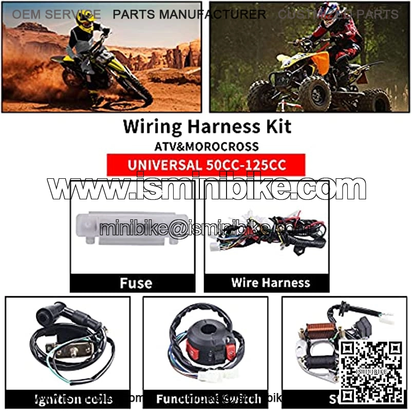 Complete Electrics Wiring Harness Stator Coil CDI Solenoid Relay Spark Plug For 4 wheelers Stroke ATV ??50cc 70cc 110cc 125cc?? Pit Quad Dirt Bike taotao Go Kart By AUTOMOTIVE - Image 3