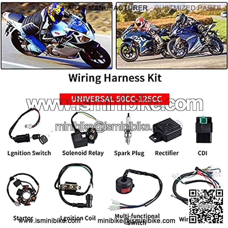 Complete Electrics Stator Coil CDI Quad Wiring Harness Solenoid Relay Spark Plug for 4 Wheelers Stroke ATV 50cc 70cc 90cc 110cc 125cc Pit Quad Dirt Buggy Bike Go Kart Parts by AUTOMOTIVE - Image 2
