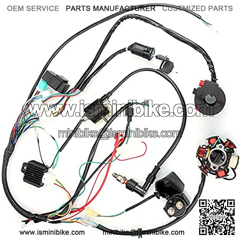 Shangmu Complete Set of Coil Wiring Harness Road Ignition System Electric Wiring Harness CDI Stator Kit for 50CC 70CC 90CC 110CC ATV Quad GO Kart