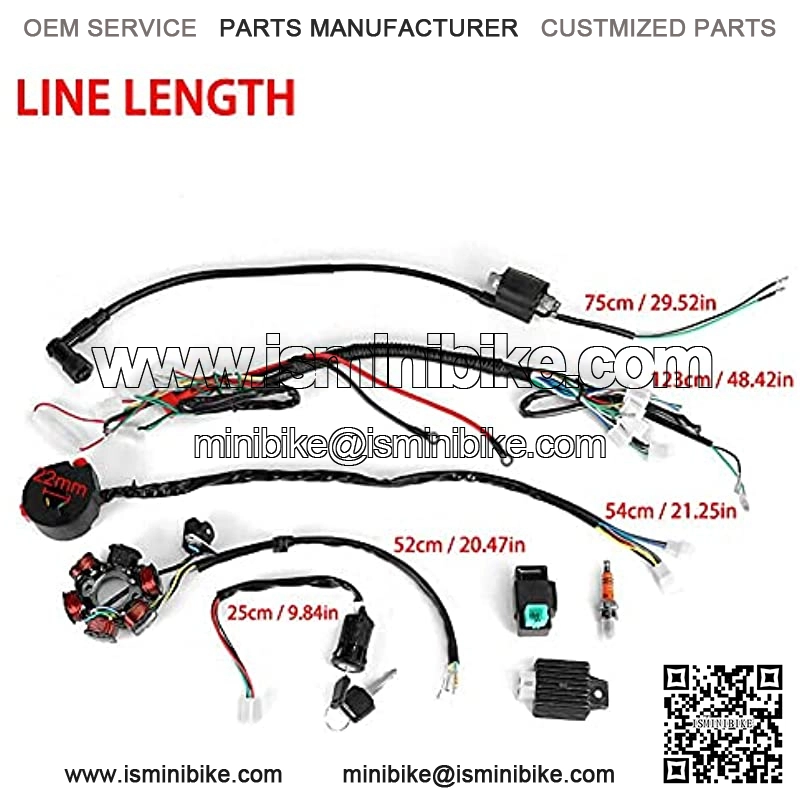 Shangmu Complete Set of Coil Wiring Harness Road Ignition System Electric Wiring Harness CDI Stator Kit for 50CC 70CC 90CC 110CC ATV Quad GO Kart - Image 2