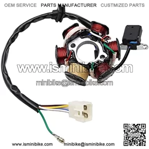 6 Coils Stator Magneto, PRO BAT, ATV Magneto Stator Plate, Stator Magneto 50cc 70cc 90cc 110cc 125cc Engine for ATV Go Kart Buggy Part Dirt Bike Quad