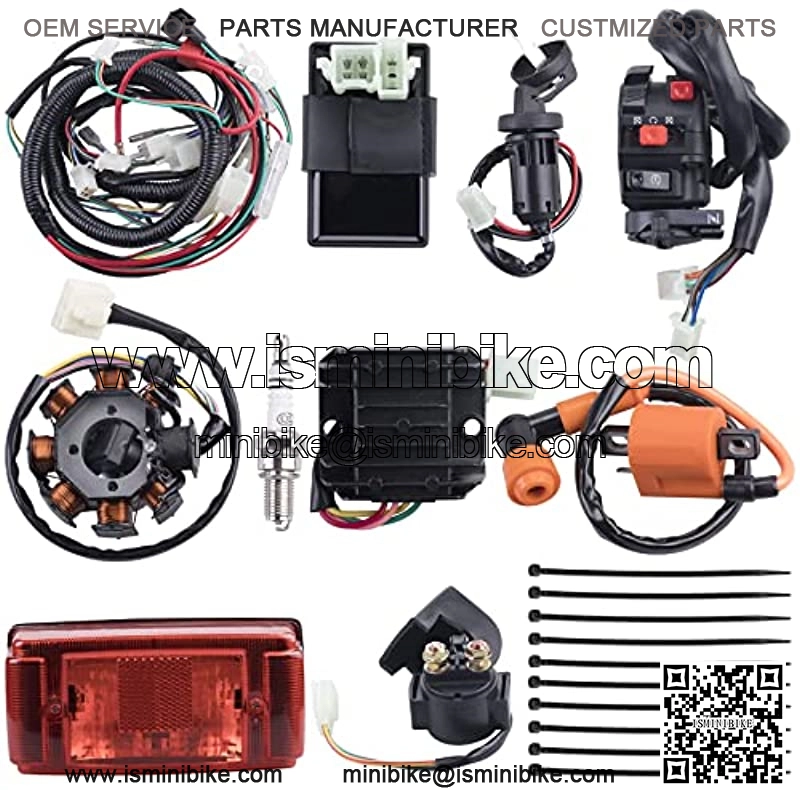 Complete Electrics Wiring Harness Stator Coil CDI Solenoid Relay Spark Plug Tail Light for 4 Wheelers Stroke ATV ??150cc 200cc 250cc 300cc?? Pit Dirt Bike Go Kart Zongshen Lifan by AUTOMOTIVE