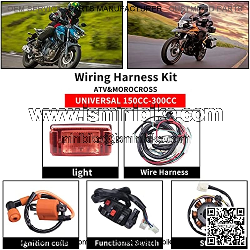 Complete Electrics Wiring Harness Stator Coil CDI Solenoid Relay Spark Plug Tail Light for 4 Wheelers Stroke ATV ??150cc 200cc 250cc 300cc?? Pit Dirt Bike Go Kart Zongshen Lifan by AUTOMOTIVE - Image 3