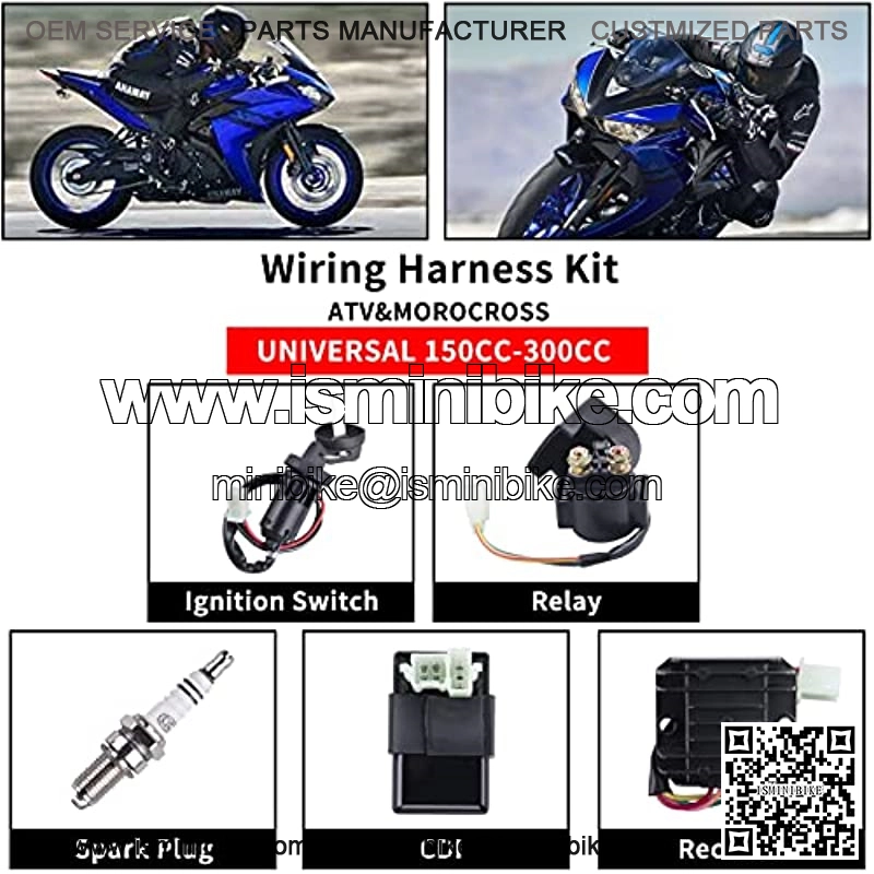 Complete Electrics Wiring Harness Stator Coil CDI Solenoid Relay Spark Plug Tail Light for 4 Wheelers Stroke ATV ??150cc 200cc 250cc 300cc?? Pit Dirt Bike Go Kart Zongshen Lifan by AUTOMOTIVE - Image 4