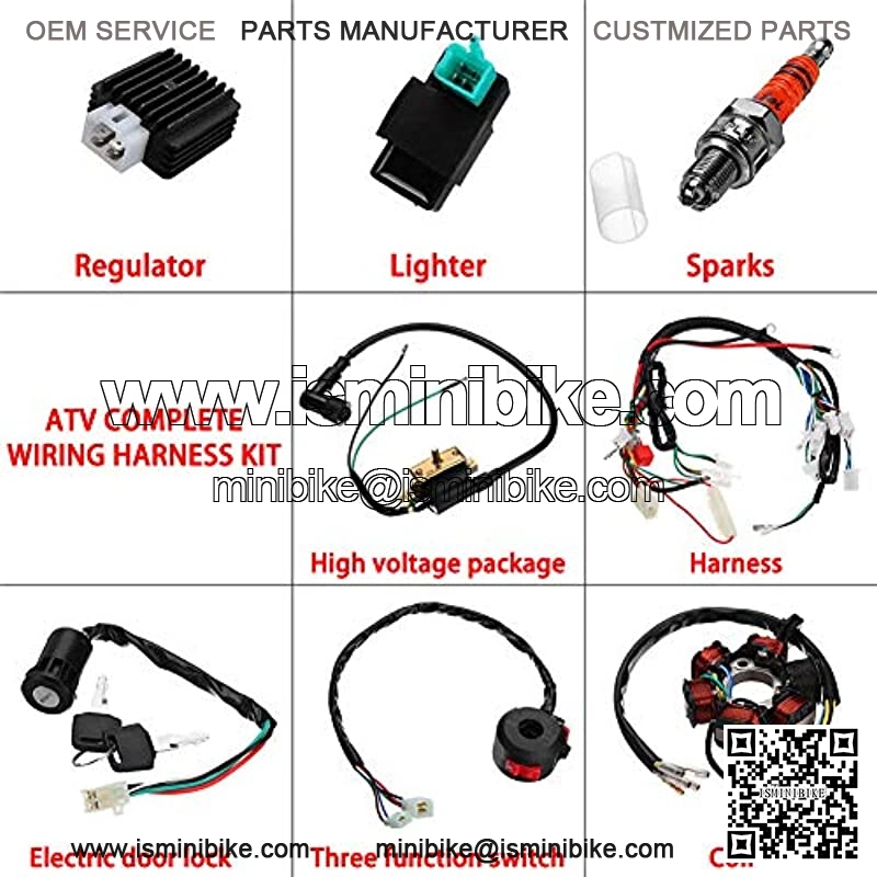 Hasde Wire Harness Wiring Loom CDI Ignition Coil Spark Plug Rebuild Kit for 50cc 70cc 90cc 110cc 125cc ATV Electric Stator CDI Coil ATV Quad Bike Buggy Go Kart - Image 4
