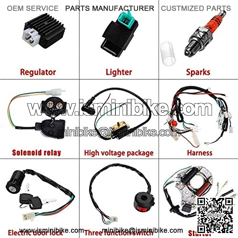 necaces Complete Electrics Stator Coil CDI Wiring Harness Solenoid Relay Spark Plug for 4 Stroke ATV 50cc 70cc 110cc 125cc Pit Quad Dirt Bike Go Kart Scooter Moped Parts - Image 3