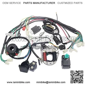 Neeknn Complete Electrics Stator Coil CDI Wiring Harness Solenoid Relay Spark Plug for 4 Stroke ATV 50cc 70cc 110cc 125cc Pit Quad Dirt Bike Go Kart