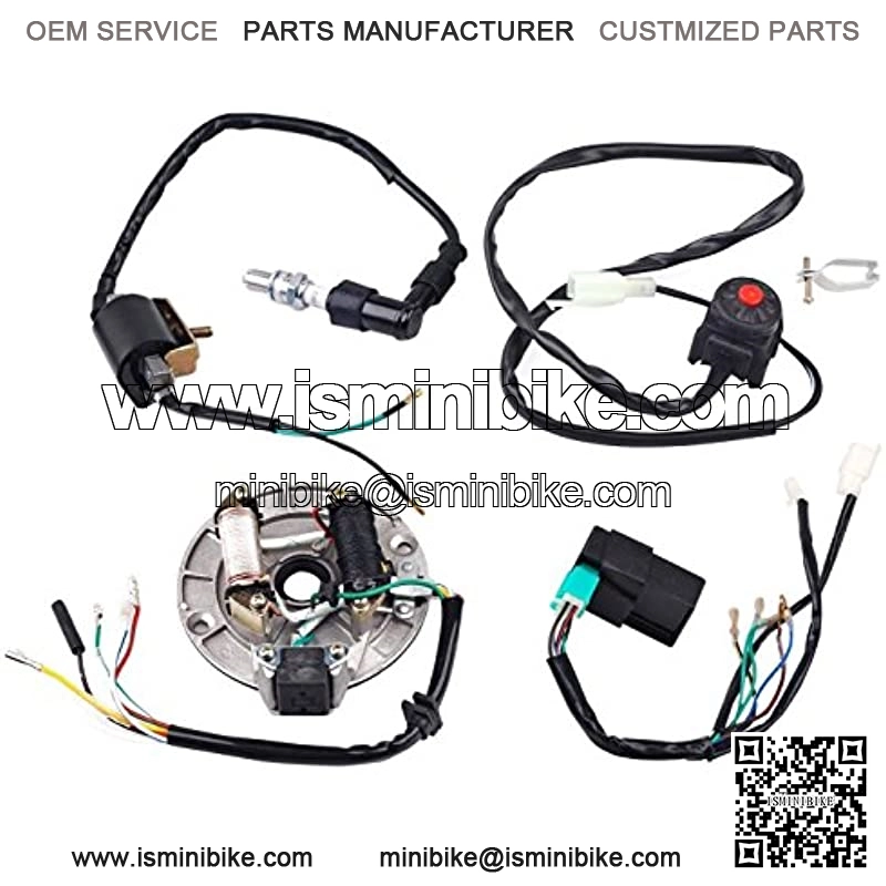 Wire Harness CDI Ignition Coil Spark Plug Kill Switch Magneto Stator Plate Flywheel Assembly Kit for Kick Start Dirt Pit Bike 50-125cc - Image 3