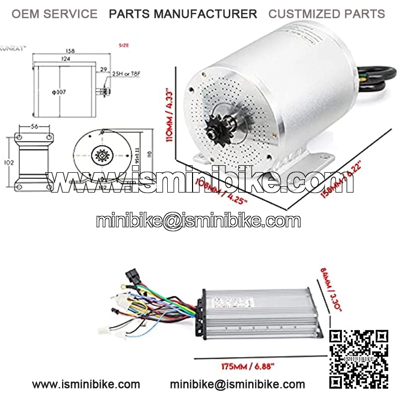 36V Electric Brushless DC Motor Kits 1000W BLDC Mid Motor 3100RPM 27.7A with 30A Speed Controller Handlebar Twist Grip Throttle Go Kart Motor Kit - Image 3