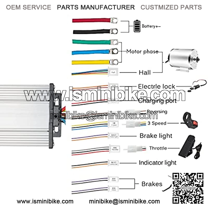 36V Electric Brushless DC Motor Kits 1000W BLDC Mid Motor 3100RPM 27.7A with 30A Speed Controller Handlebar Twist Grip Throttle Go Kart Motor Kit - Image 4