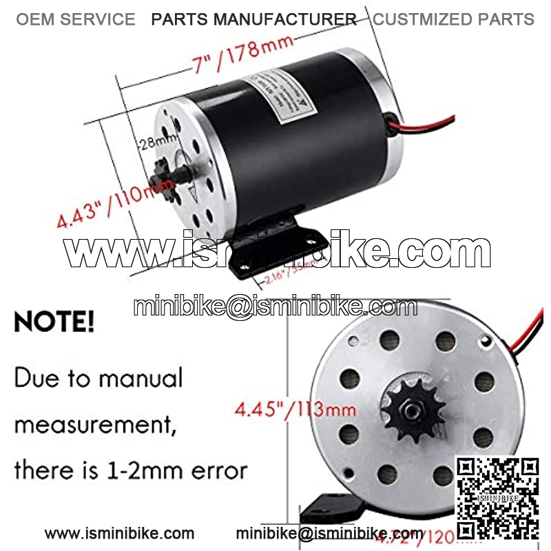 48V 1000W Brushed DC Motor High Speed Electric Motor & DC Brush Controller & Gas Accelerator Throttle & Ignition Lock for Dirt Bike e-Bike ATV Go Kart Moped Mini Bikes Motorized Bicycle - Image 3