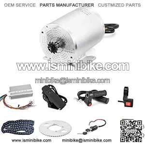 High Speed Brushless DC Motor Kits 2000W 60V Electric Gokart Motor 4250RPM Rated Mid Motors with Controller Pedal Throttle for E-Scooter E-Bike Dirt Bike Motorcycle