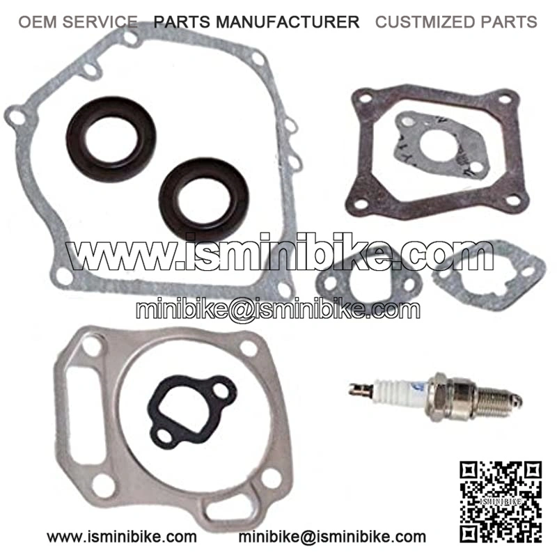 Cylinder Head Exhaust Muffler Full Gaskets Crankcase Oil Seal for Mini Baja Bike Motorpsorts MB165 MB200 196cc 200cc Gx160 Gx200 5.5HP 6.5HP