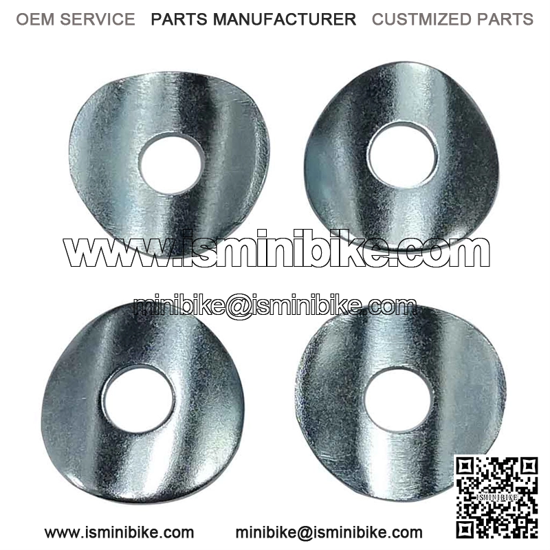 Set of (4) Zinc-Plated Steel Curved Washers 7/8" Tube OD 5/16" Mini Bike Go Kart