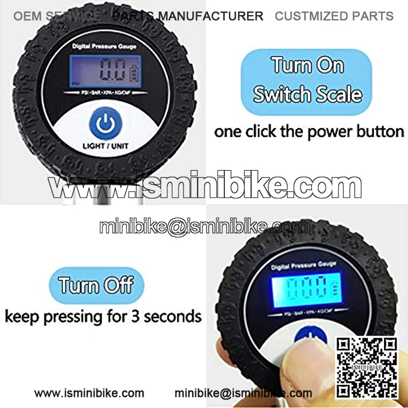 Bike Pump with Digital Pressure Gauge, 210 PSI Bicycle Mini Pump Fits Presta & Schrader Valve, Glueless Patch Kit, Ball Pump with Needle/Frame Mount/LCD Display - Image 5