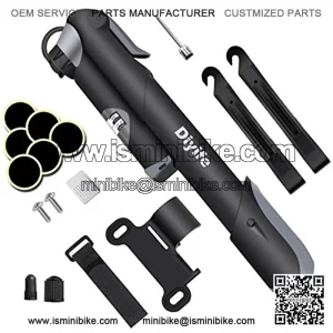 Mini Bike Pump [120 PSI][Perfect Full Set] Diyife Bike Tire Pump High Pressure Bicycle Pump with Gauge