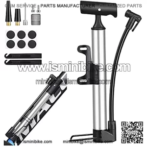 Bike Pump,HOPENE Mini Bike Floor Pump Portable,High Pressure PSI,Fast Inflation Bicycle Tire Pump for Road Mountain Bike,Balls,Air Bike Pump with Repair Tire Kit