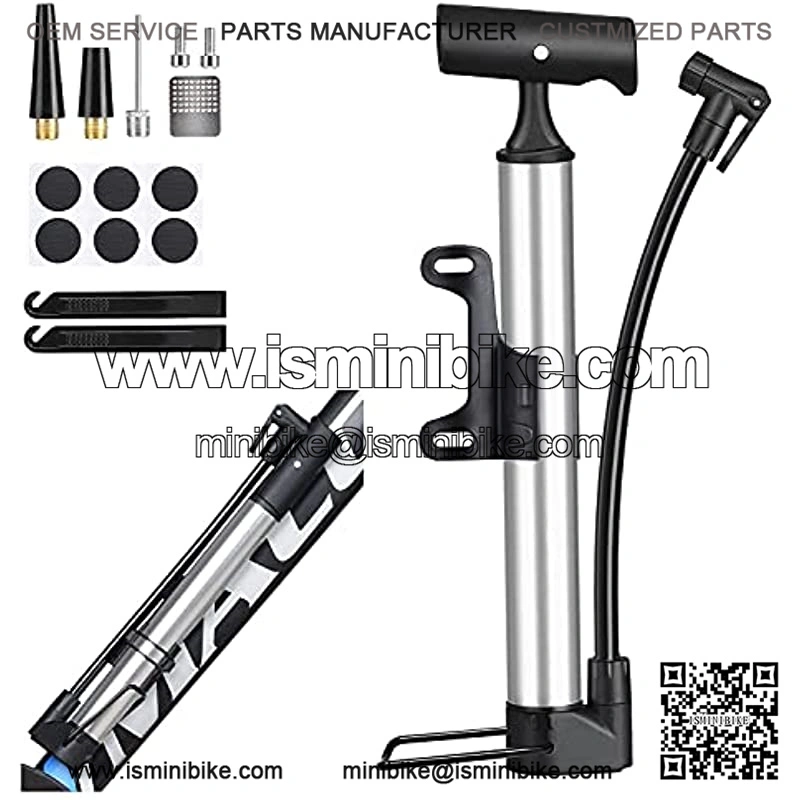 Bike Pump,HOPENE Mini Bike Floor Pump Portable,High Pressure PSI,Fast Inflation Bicycle Tire Pump for Road Mountain Bike,Balls,Air Bike Pump with Repair Tire Kit