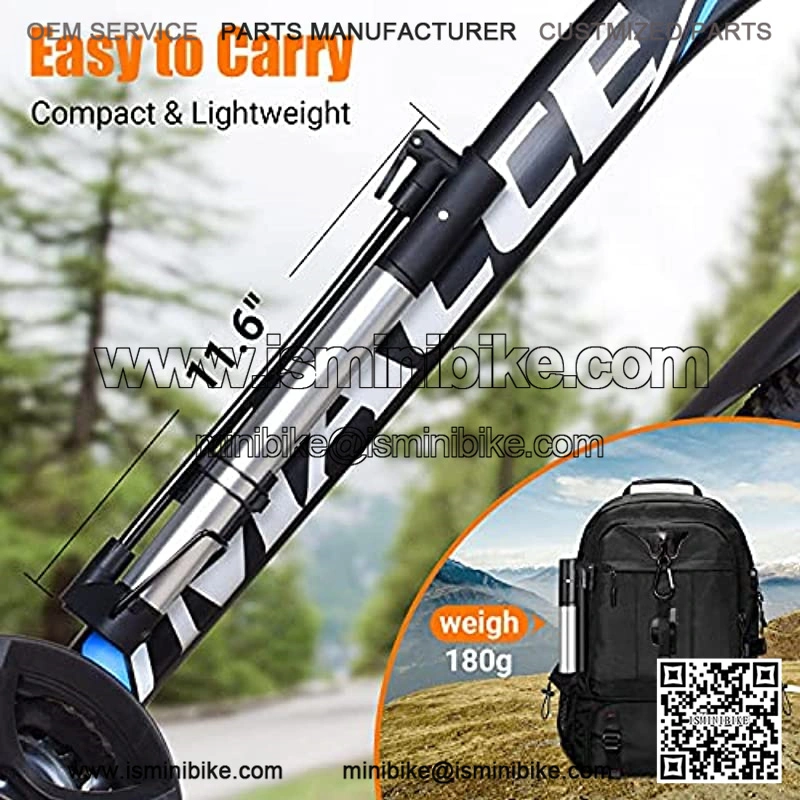 Bike Pump,HOPENE Mini Bike Floor Pump Portable,High Pressure PSI,Fast Inflation Bicycle Tire Pump for Road Mountain Bike,Balls,Air Bike Pump with Repair Tire Kit - Image 2