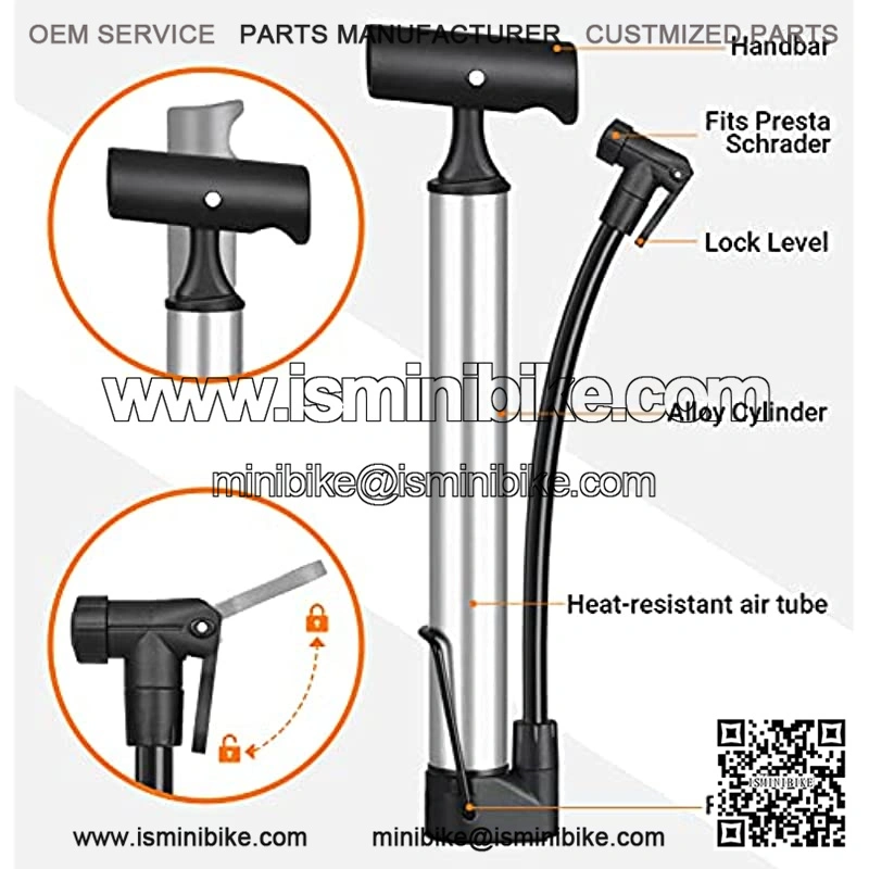 Bike Pump,HOPENE Mini Bike Floor Pump Portable,High Pressure PSI,Fast Inflation Bicycle Tire Pump for Road Mountain Bike,Balls,Air Bike Pump with Repair Tire Kit - Image 5