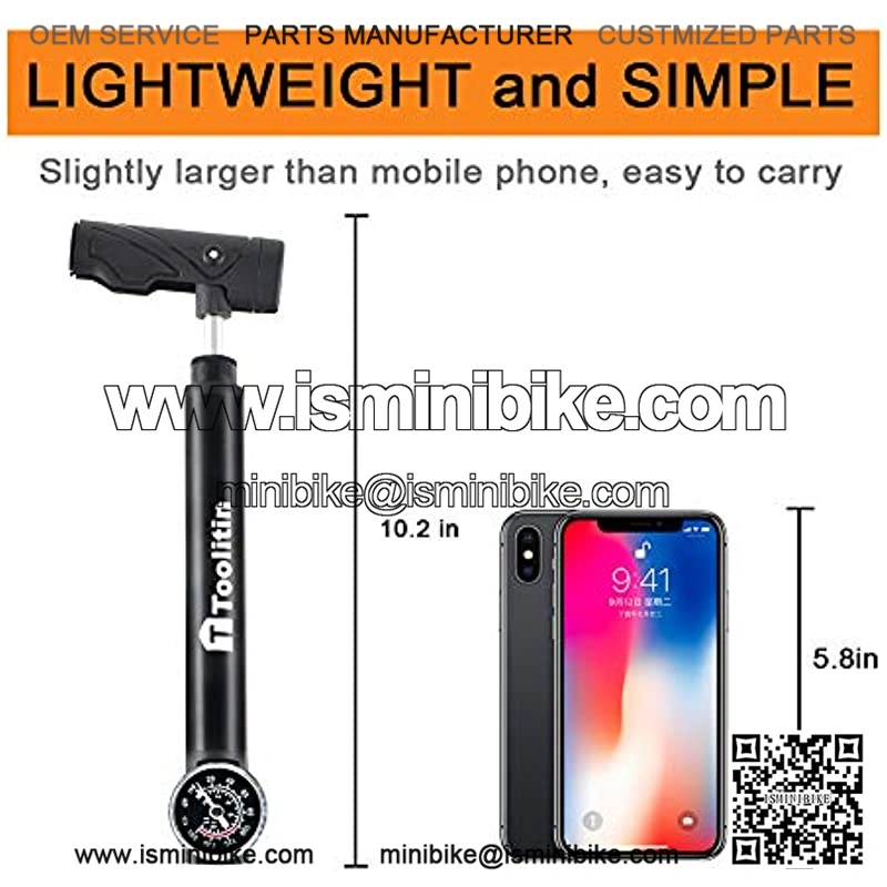 Mini Bike Pump with Gauge Accurate Inflation Portable Frame Bicycle Pump - Image 5
