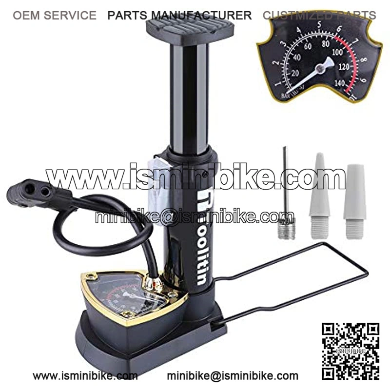 Mini Bicycle Pump with/Without Gauge Portable Bike Floor Pump Compatible with Presta & Schrader Valve Hand and Foot Activated for Road Bike Mountain Bike Balls Balloons