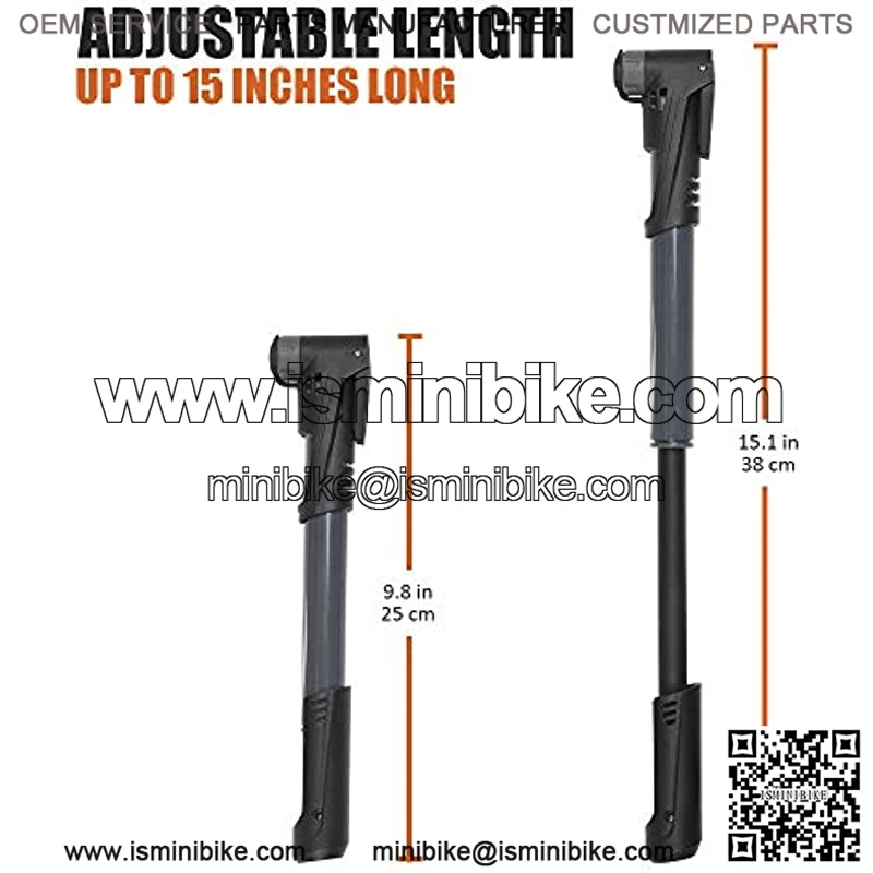 BV Mini Bike Pump Portable Frame Pump, Air Ball Pump Inflator with Ball Pump Needles, 120PSI High Pressure, Fits Presta & Schrader- Smart Valve - Image 3